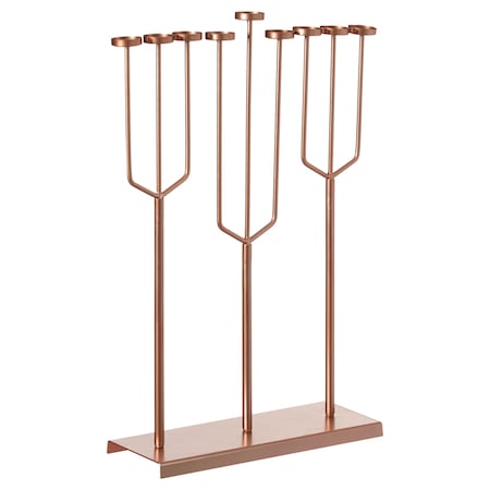 Vintiquewise Hanukkah Menorah, 9 Branch Tea Light Candle Holders, Rose Gold QI004643.RG.L